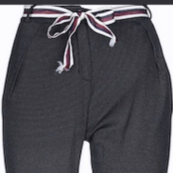 Massimo Rebecchi belted Tweed Pants grey L - Picture 2 of 8